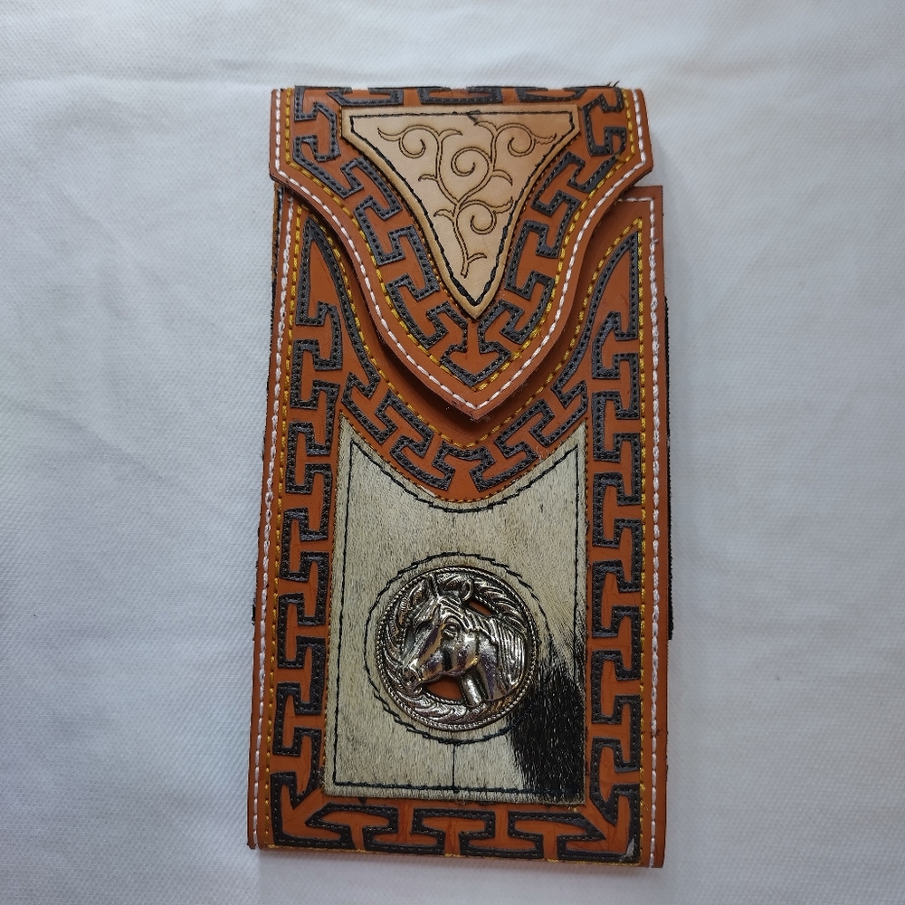 WESTERN LEATHER CELL PHONE CASE, FUNDA VAQUERA DE CUERO COWBOY RODEO PHONE‎ CASE